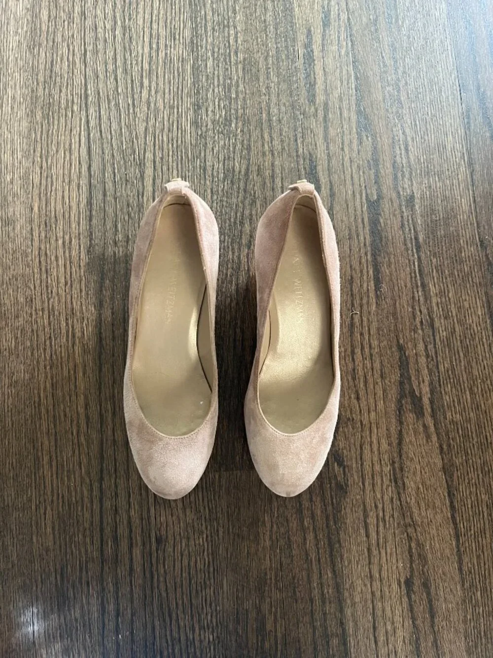 Stuart Weitzman Cork Swoon Taupe Suede Wedge Pumps size 8